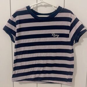 Roxy Girl’s Size 6 Striped T-Shirt. Blue and Gray. Worn once. Bundle to save.